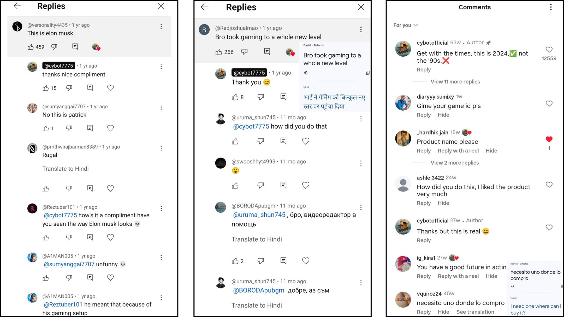 User message